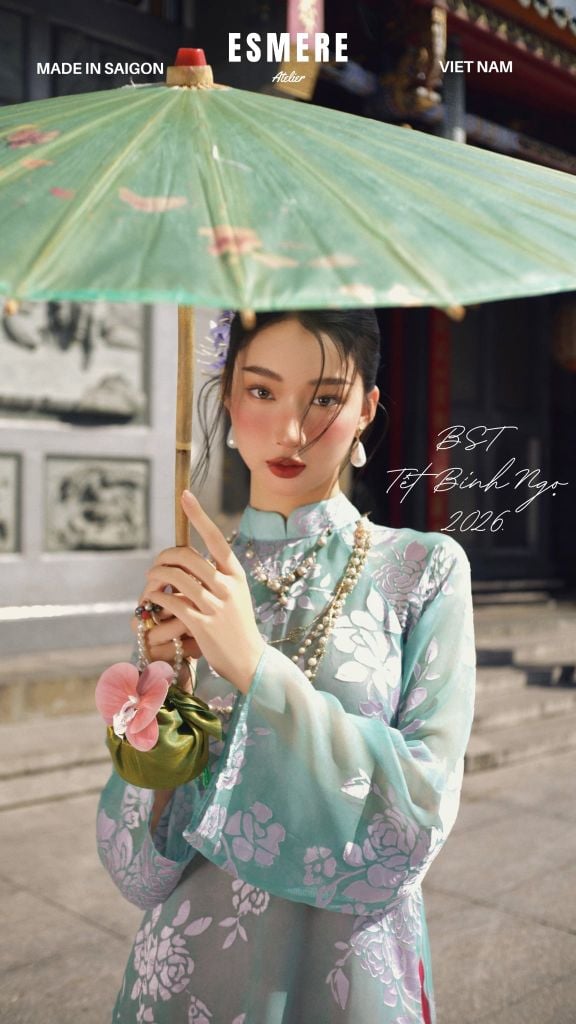  DEAL 2: SET ÁO DÀI 3 MÓN CẨM HOA CÁC 