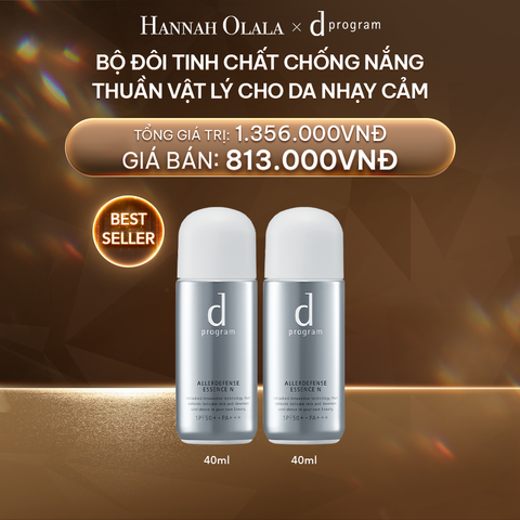  DEAL 2: BỘ ĐÔI TINH CHẤT CHỐNG NẮNG KIỀM DẦU AN TOÀN CHO DA NHẠY CẢM D PROGRAM ALLERDEFENSE ESSENCE 40ML 