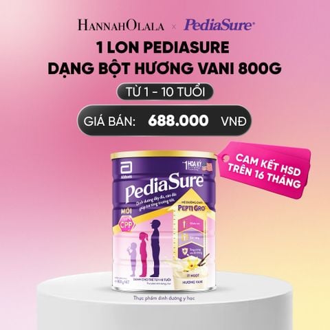  1 LON PEDIASURE DẠNG BỘT HƯƠNG VANI 800G DEAL : _A751 