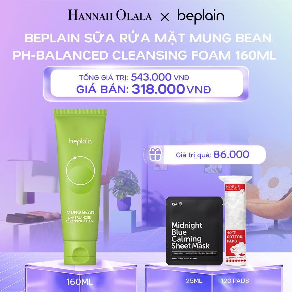  DEAL 1: BEPLAIN SỮA RỬA MẶT MUNG BEAN PH-BALANCED CLEANSING FOAM 160ML 
