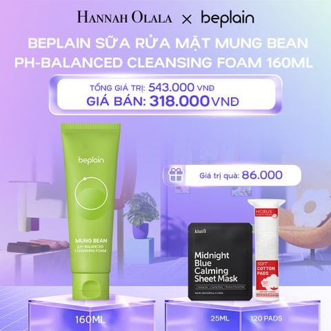  DEAL 1: BEPLAIN SỮA RỬA MẶT MUNG BEAN PH-BALANCED CLEANSING FOAM 160ML 
