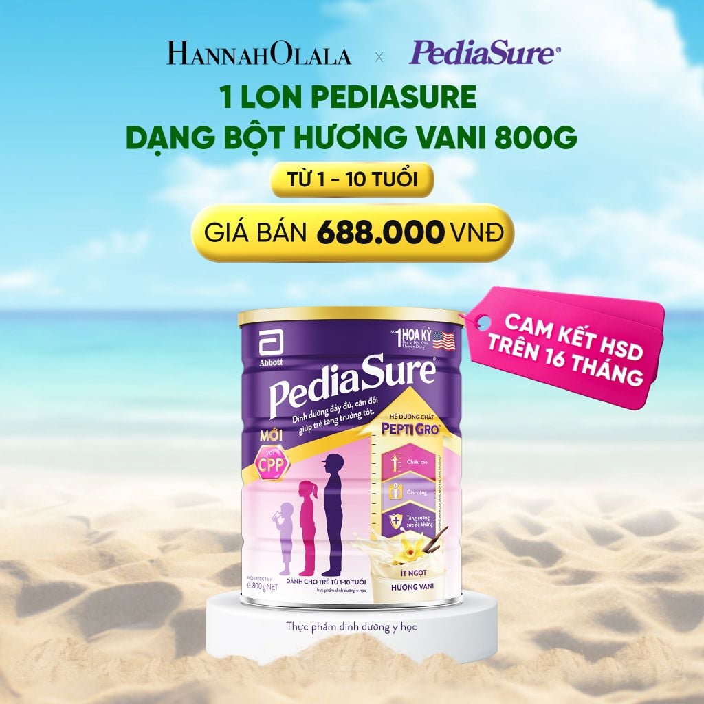  DEAL_1: 1 LON PEDIASURE DẠNG BỘT HƯƠNG VANI 800G 