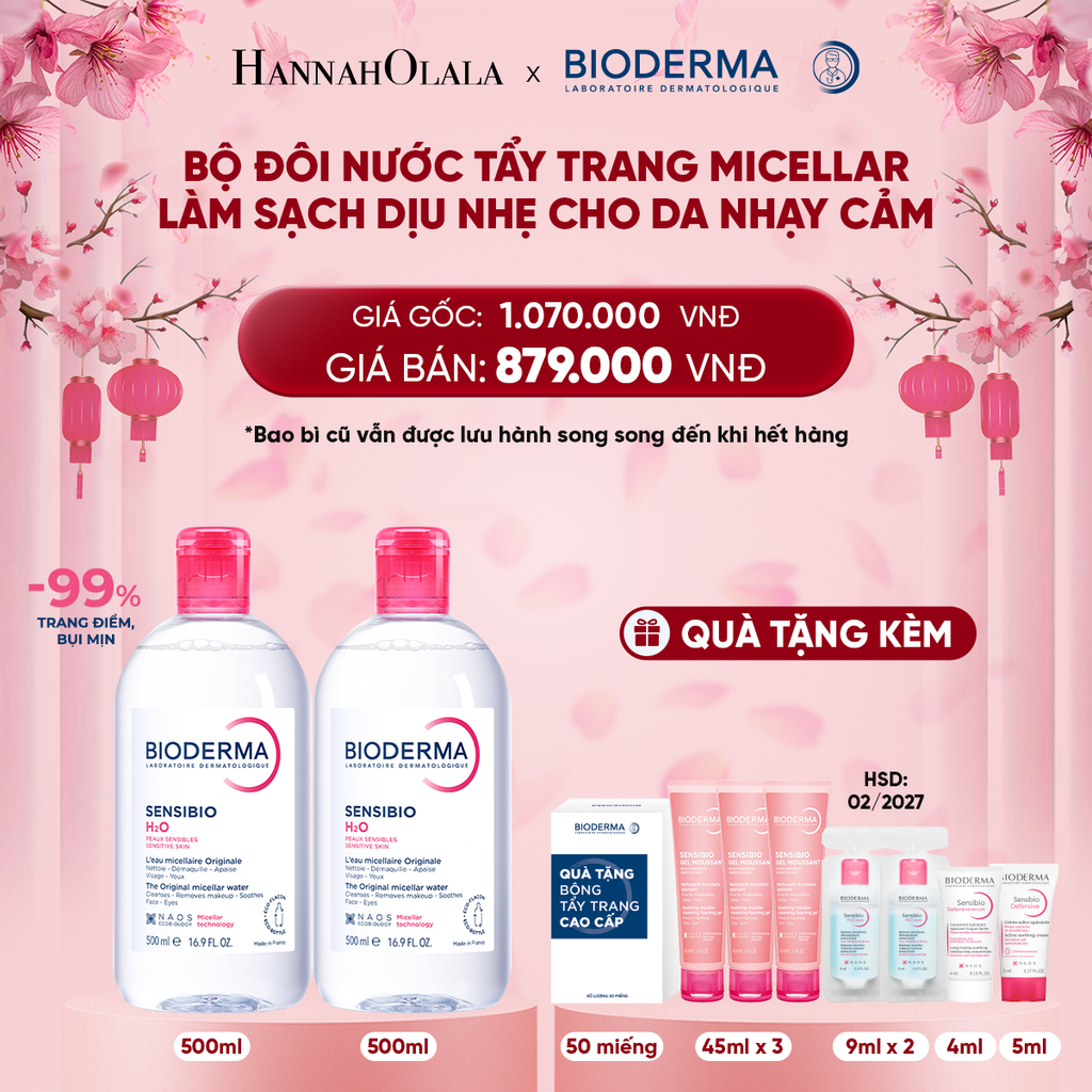  A48_DEAL 1: BỘ ĐÔI NƯỚC TẨY TRANG MICELLAR LÀM SẠCH DỊU NHẸ CHO DA NHẠY CẢM 