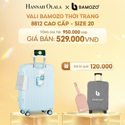  C266_DEAL 3: VALI BAMOZO 8812 CAO CẤP (TẶNG BỌC VALI + THẺ TÊN DA) 