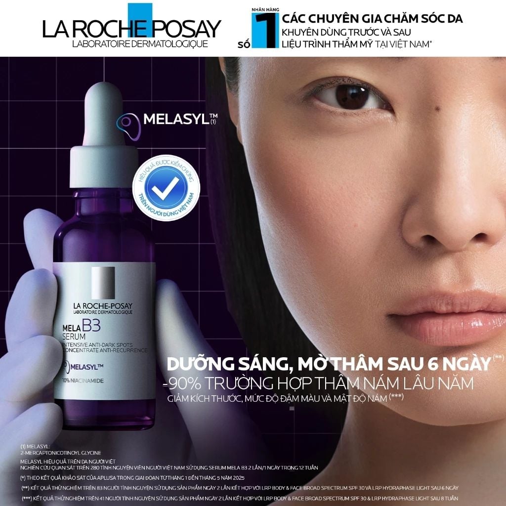 DƯỠNG CHẤT GIẢM THÂM NÁM VÀ DƯỠNG SÁNG LA ROCHE-POSAY MELA B3 SERUM 30ML - E609 