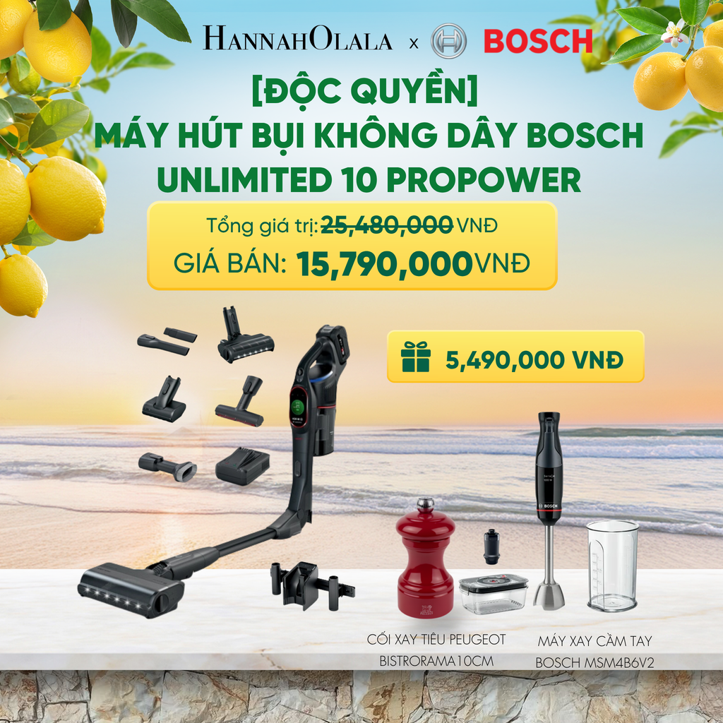  [ĐỘC QUYỀN] MÁY HÚT BỤI KHÔNG DÂY BOSCH UNLIMITED 10 PROPOWER BCS1051POW, MÀU ĐEN. - A2358 