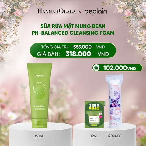  E1454_DEAL 1: BEPLAIN SỮA RỬA MẶT MUNG BEAN PH-BALANCED CLEANSING FOAM 160ML 
