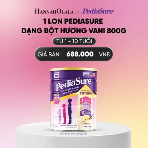  1 LON PEDIASURE DẠNG BỘT HƯƠNG VANI 800G DEAL : _ A751 