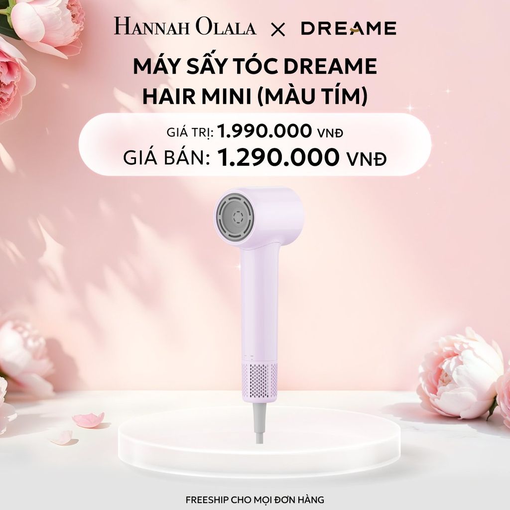  E49: DEAL 12: MÁY SẤY TÓC DREAME HAIR MINI - BẢN QUỐC TẾ - BẢO HÀNH 24 THÁNG 