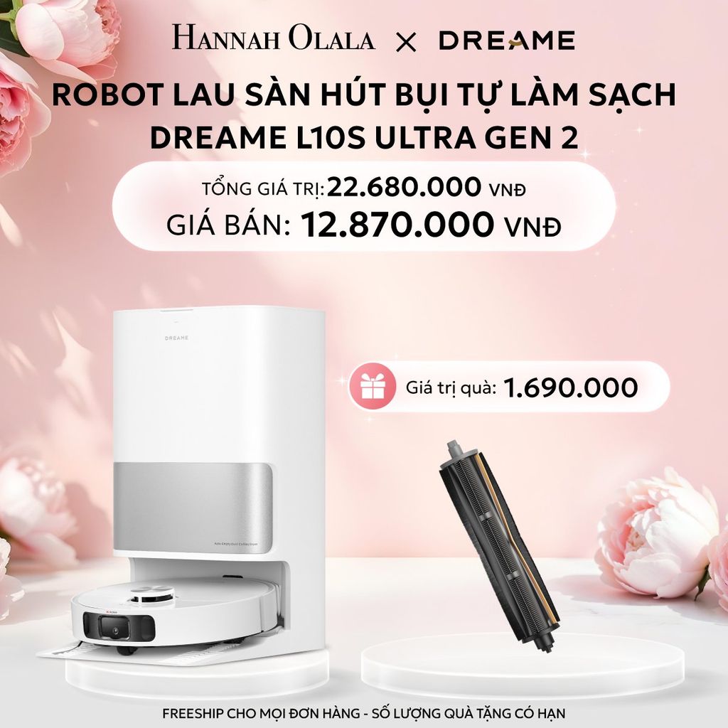  E46: DEAL 1 : ROBOT LAU SÀN HÚT BỤI TỰ LÀM SẠCH THÔNG MINH DREAME L10S ULTRA GEN 2 - BẢN QUỐC TẾ - BẢO HÀNH 24 THÁNG 