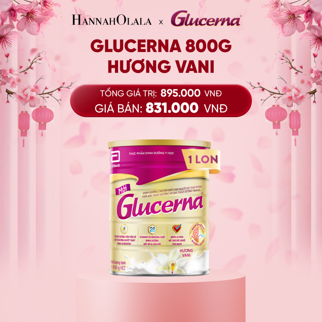  DEAL 1: 1 LON GLUCERNA DẠNG BỘT HƯƠNG VANI 800G 