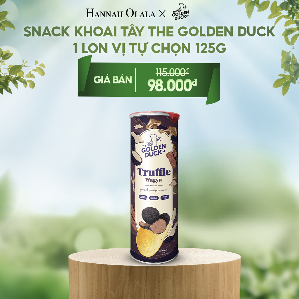  E142_DEAL 3: SNACK KHOAI TÂY THE GOLDEN DUCK SINGAPORE 1 LON (VỊ TỰ CHỌN) 