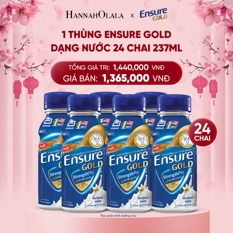  DEAL 15: 1 THÙNG ENSURE GOLD DẠNG NƯỚC 24 CHAI 237ML 
