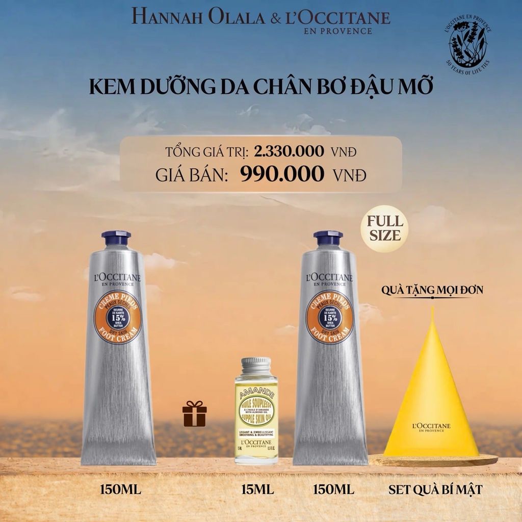  [MUA 1 TẶNG 1] KEM DƯỠNG DA CHÂN BƠ ĐẬU MỠ L'OCCITANE 150ML 