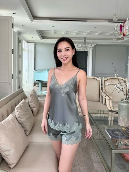  DEAL 2: ĐỒ NGỦ NGẮN LỤA - MÀU XANH ĐÁ 