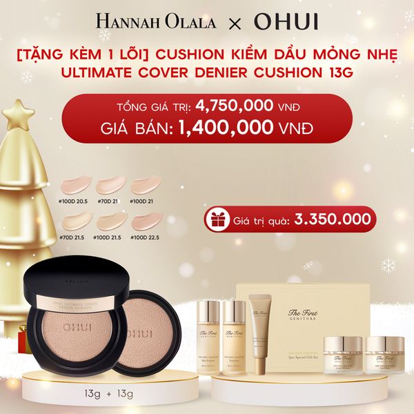  A297_DEAL 1: PHẤN NƯỚC KIỀM DẦU MỎNG NHẸ OHUI ULTIMATE COVER DENIER CUSHION (13G*2) 