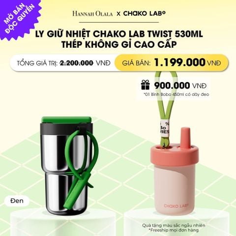  LY GIỮ NHIỆT CHAKO LAB TWIST 530ML THÉP KHÔNG GỈ CAO CẤP _ DEAL 5 