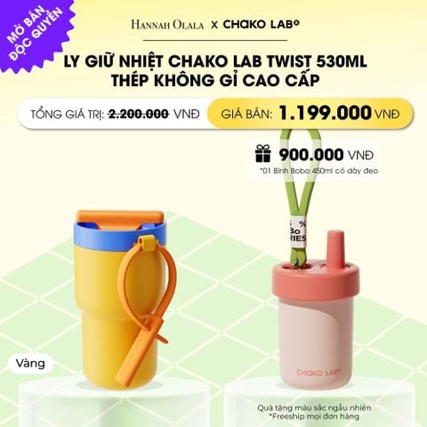 LY GIỮ NHIỆT CHAKO LAB TWIST 530ML THÉP KHÔNG GỈ CAO CẤP _ DEAL 5 