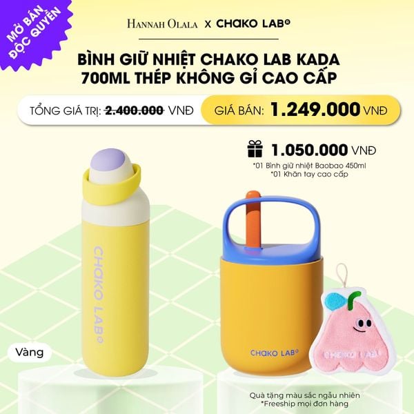  BÌNH GIỮ NHIỆT CHAKO LAB KADA 700ML THÉP KHÔNG GỈ CAO CẤP _ DEAL 8 