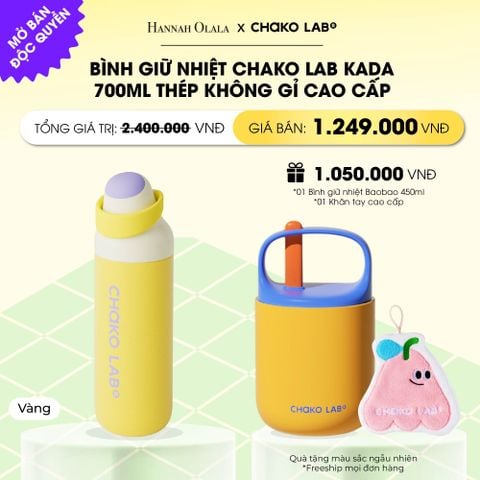  BÌNH GIỮ NHIỆT CHAKO LAB KADA 700ML THÉP KHÔNG GỈ CAO CẤP _ DEAL 8 