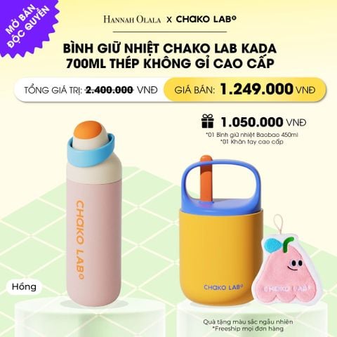  BÌNH GIỮ NHIỆT CHAKO LAB KADA 700ML THÉP KHÔNG GỈ CAO CẤP _ DEAL 8 