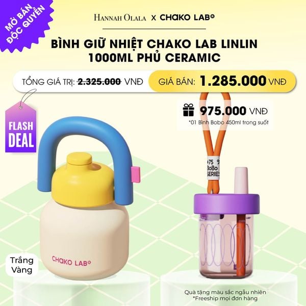 [FLASH DEAL] BÌNH GIỮ NHIỆT CHAKO LAB LINLIN 1000ML PHỦ CERAMIC _ DEAL 2 