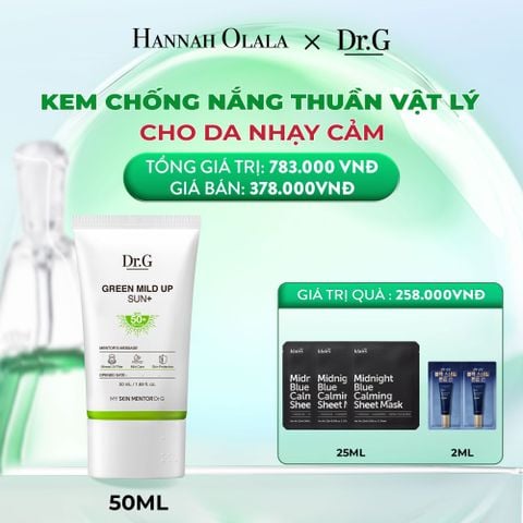  DEAL 2: KEM CHỐNG NẮNG DR.G THUẦN VẬT LÝ GREEN MILD UP SUN+ SPF50+ PA++++ 50ML 