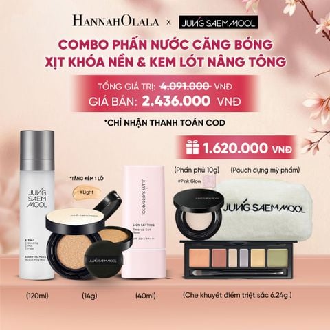  COMBO PHẤN NƯỚC CĂNG BÓNG XỊT KHÓA NỀN & KEM LÓT CĂNG BÓNG - A2215 