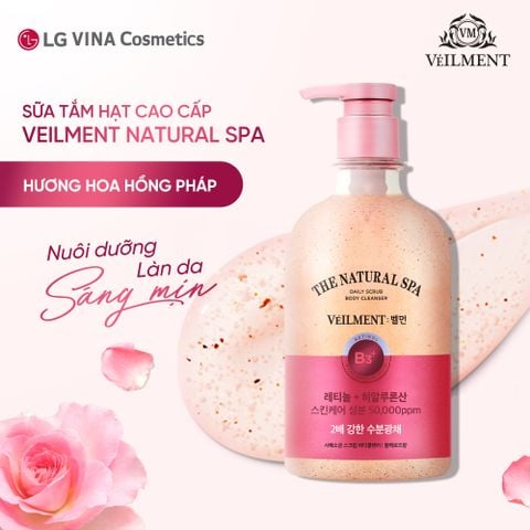  SỮA TẮM HẠT HƯƠNG HOA HỒNG PHÁP VEILMENT SPA BLACK ROSE 400G - A914 