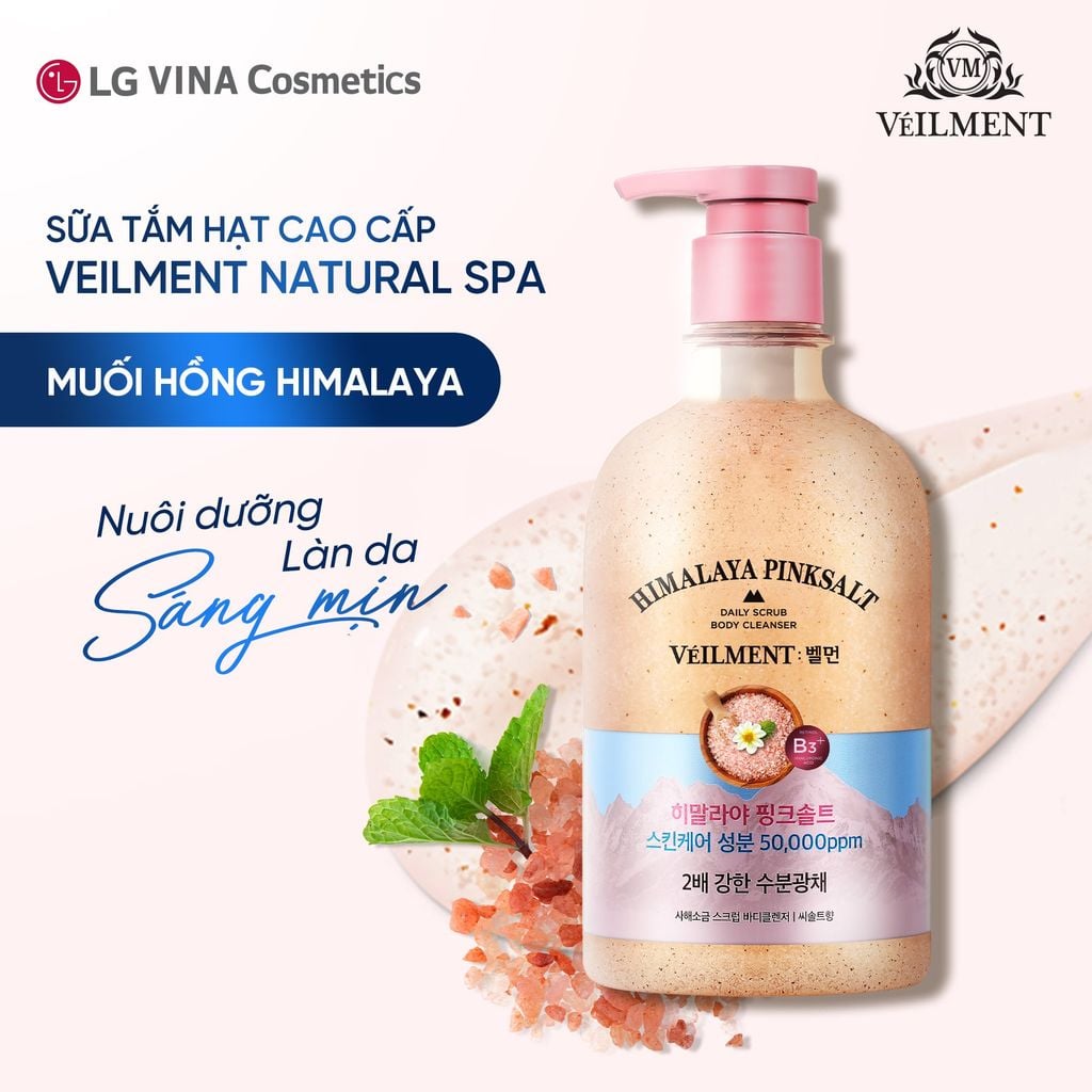  SỮA TẮM HẠT VEILMENT NATURAL SPA HIMALAYA PINK SALT 600G - A1957 