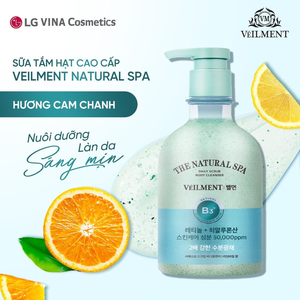  SỮA TẮM HẠT VEILMENT NATURAL SPA LIME BASIL 400G - A915 