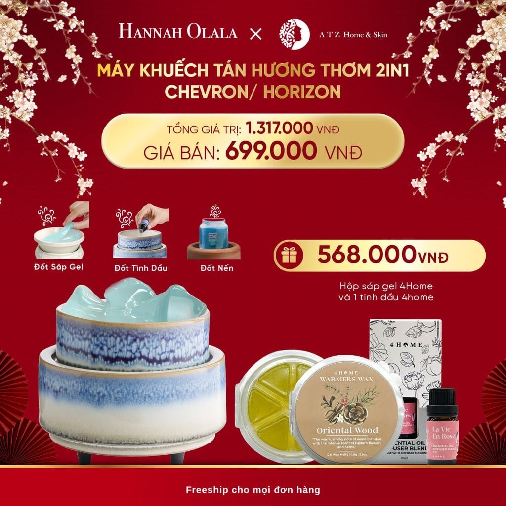  A213_DEAL 2: MÁY KHUẾCH TÁN HƯƠNG THƠM 2IN1 CHEVRON/ HORIZON 