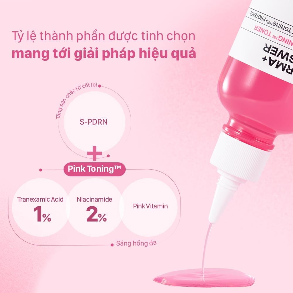  DEAL 54: MỚI RA MẮT - NƯỚC CÂN BẰNG TẨY DA CHẾT DỊU NHẸ DƯỠNG SÁNG CNP DERMA ANSWER PINK TONING TONER 200ML 