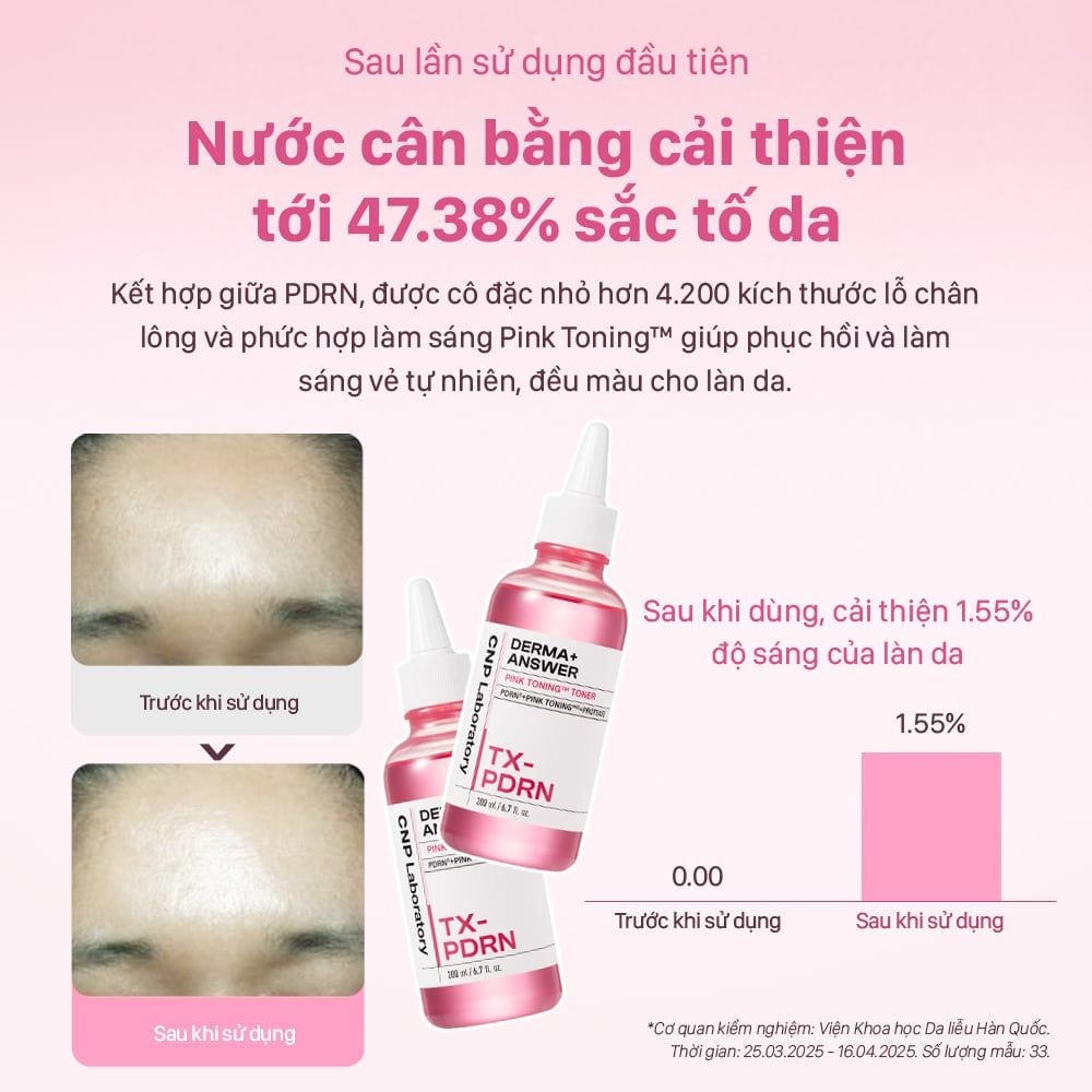  DEAL 54: MỚI RA MẮT - NƯỚC CÂN BẰNG TẨY DA CHẾT DỊU NHẸ DƯỠNG SÁNG CNP DERMA ANSWER PINK TONING TONER 200ML 