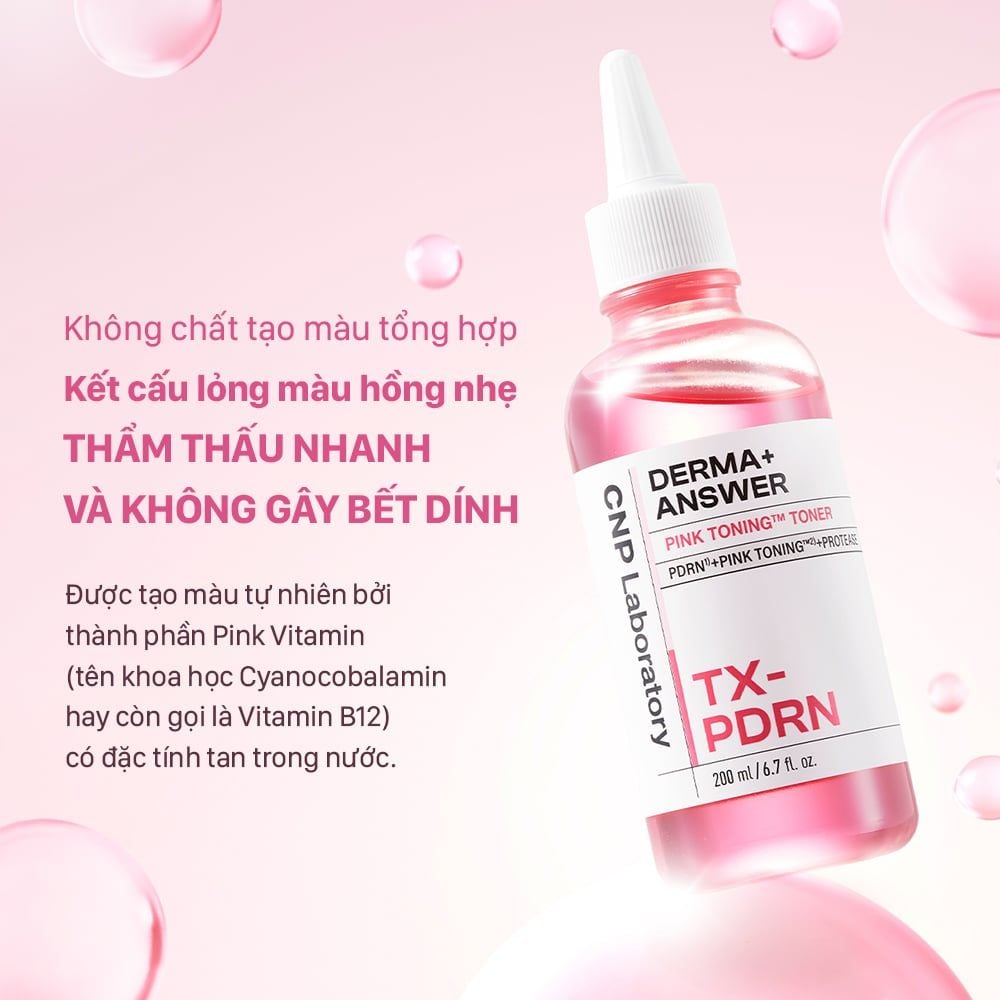  DEAL 54: MỚI RA MẮT - NƯỚC CÂN BẰNG TẨY DA CHẾT DỊU NHẸ DƯỠNG SÁNG CNP DERMA ANSWER PINK TONING TONER 200ML 