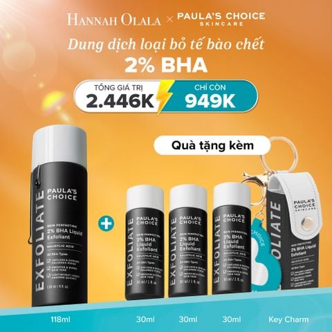  E1: [BEST SELLER] DEAL 1 BACKUP: DUNG DỊCH TẨY TẾ BÀO CHẾT PAULA'S CHOICE SKIN PERFECTING 2% BHA LIQUID EXFOLIANT 118 ML 