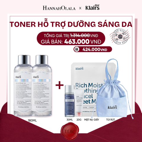  COMBO 2 PCS DEAR, KLAIRS NƯỚC HOA HỒNG FRESHLY JUICED VITAMIN ESSENCE TONER 180ML (IP04)_M76 