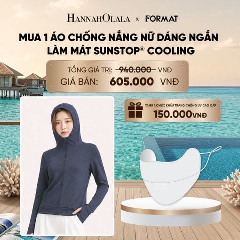  ÁO CHỐNG NẮNG NỮ DÁNG NGẮN FORMAT LÀM MÁT SUNSTOP COOLING - 10005944_D007 