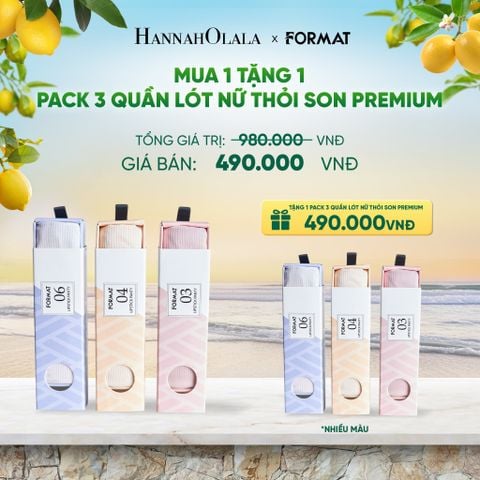  [FLASH DEAL] MUA 1 TẶNG 1 PACK 3 QUẦN LÓT NỮ THỎI SON FORMAT PREMIUM - NHIỀU MÀU - 10000102 - A235 