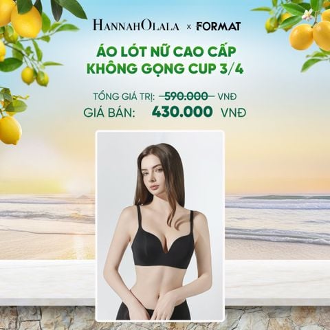  ÁO LÓT NỮ FORMAT CAO CẤP KHÔNG GỌNG CUP 3/4 NÂNG ĐỠ VÒNG 1 TỰ NHIÊN - 10001906 - DEAL 5 - A130 