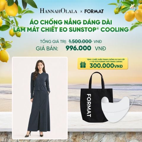  ÁO CHỐNG NẮNG DÁNG DÀI FORMAT LÀM MÁT CHIẾT EO THỜI TRANG FULL CHỨC NĂNG CHỐNG NẮNG CHỐNG UV SUNSTOP COOLING - 10005940 - DEAL 4 - A121 