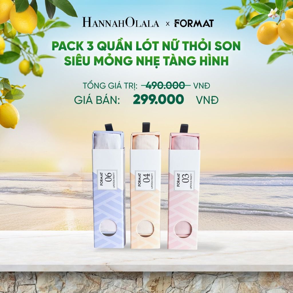  [FLASH DEAL] PACK 3 QUẦN LÓT NỮ THỎI SON FORMAT SIÊU MỎNG NHẸ TÀNG HÌNH - 10000102 - DEAL 10 - A206 