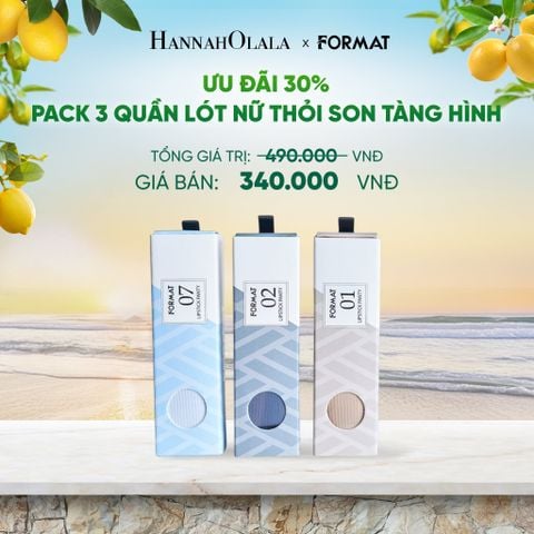  PACK 3 QUẦN LÓT NỮ THỎI SON FORMAT SIÊU MỎNG NHẸ TÀNG HÌNH - 10000102 - DEAL 8 - A183 