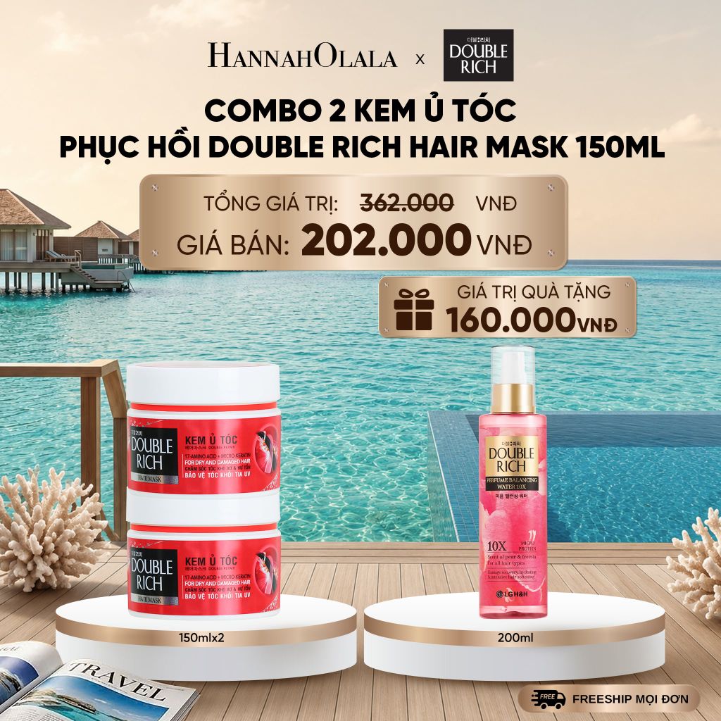  COMBO 2 KEM Ủ TÓC PHỤC HỒI DOUBLE RICH HAIR MASK 150ML _ DEAL 9_ D937 