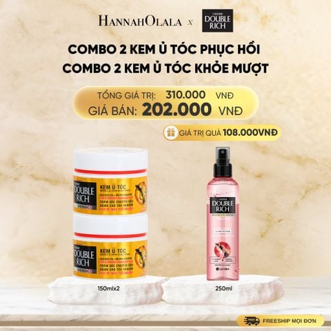  COMBO 2 KEM Ủ TÓC PHỤC HỒI/ KHỎE MƯỢT DOUBLE RICH HAIR MASK 150ML - DEAL 10 
