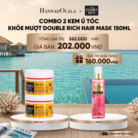  COMBO 2 KEM Ủ TÓC KHỎE MƯỢT DOUBLE RICH HAIR MASK 150ML _ DEAL 10_ D941 