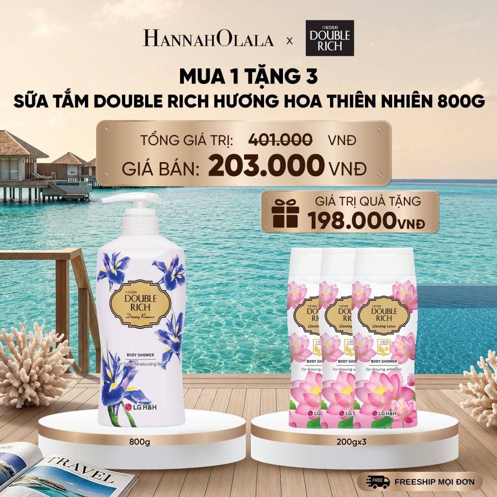  SỮA TẮM DOUBLE RICH HƯƠNG HOA CHIẾT XUẤT TỪ THIÊN NHIÊN 800ML _ DEAL 3_ D569 