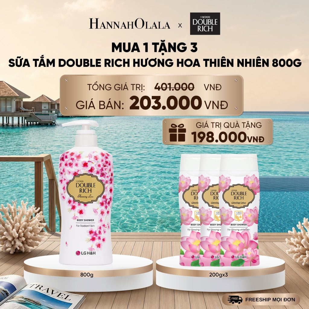  SỮA TẮM DOUBLE RICH HƯƠNG HOA CHIẾT XUẤT TỪ THIÊN NHIÊN 800ML _ DEAL 3_ D569 