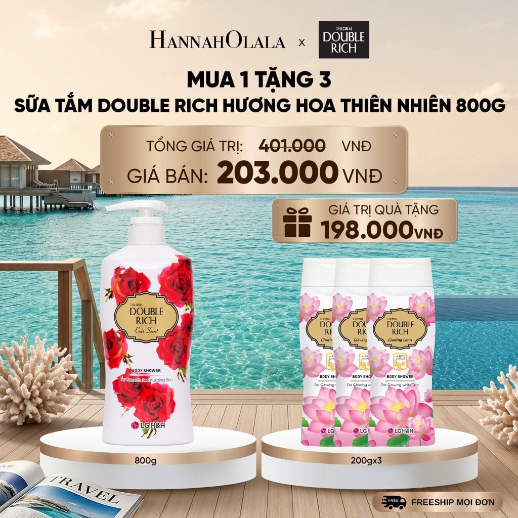  SỮA TẮM DOUBLE RICH HƯƠNG HOA CHIẾT XUẤT TỪ THIÊN NHIÊN 800ML _ DEAL 3_ D569 