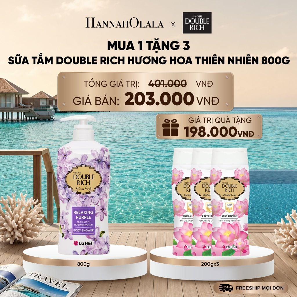  SỮA TẮM DOUBLE RICH HƯƠNG HOA CHIẾT XUẤT TỪ THIÊN NHIÊN 800ML _ DEAL 3_ D569 
